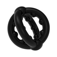 Cock + Balls Ring Durable Silicone Sex Toy For Men Waterproof Black