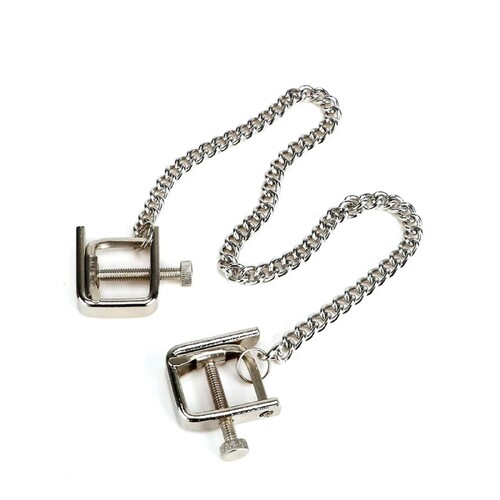 TGV Dark Adjustable Nipple Clamp Stainless Steel BDSM Bondage Slave Sex Toy For Couples