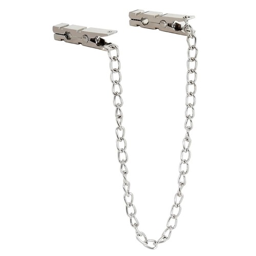 TGV Dark Nipple Genital Clamp With Chain Adjustable Clamps Sex Toy Fetish Bondage For Women BDSM Pegs