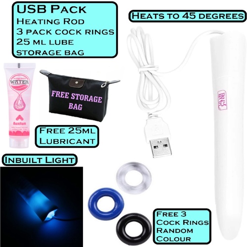 TGV DARK 45.0℃ USB Heating Stick Warmer Toys Heating Rod Warm Heater Stick For Sex Toys Pockey Pussy Male Masturbator